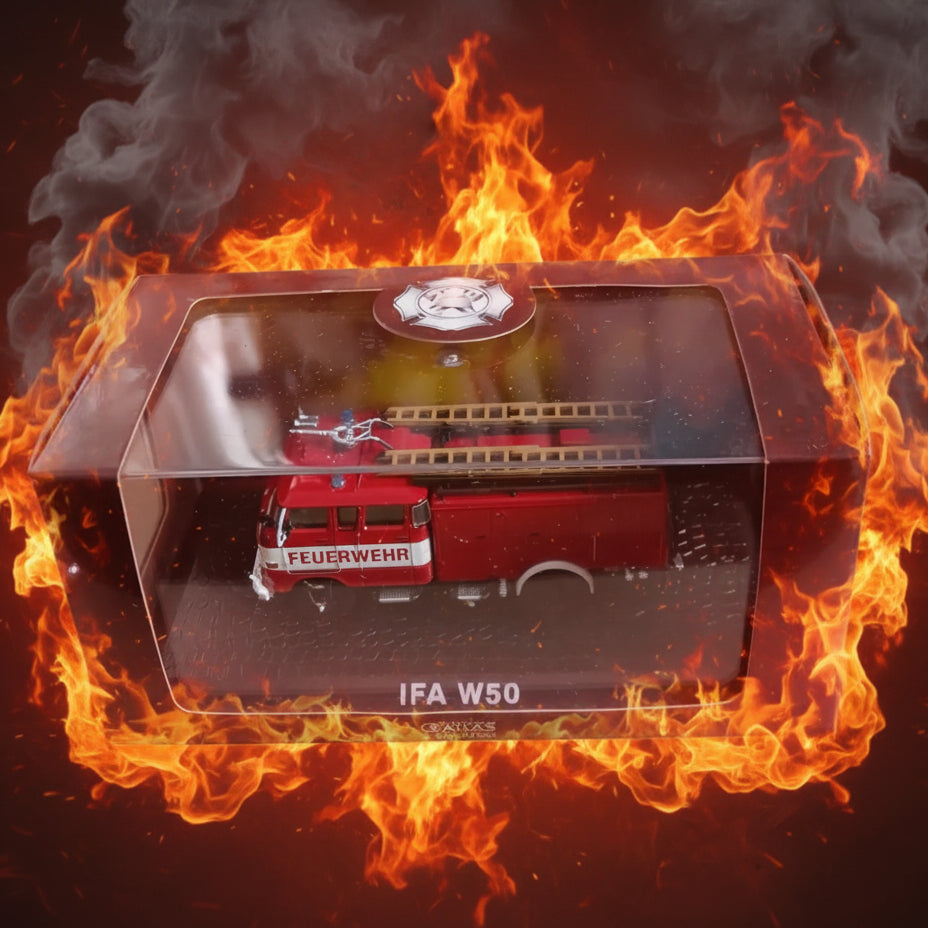 Atlas editions 1:76 IFA W50 Feuerwehr classic fire engine diecast model perfect boxed