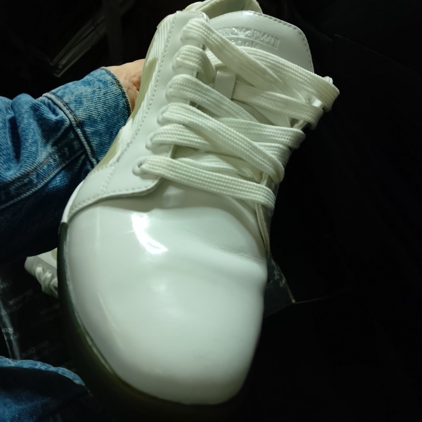 Emporio Armani Reebok pump vintage MID trainers White UK 7.5 vgc pre-worn