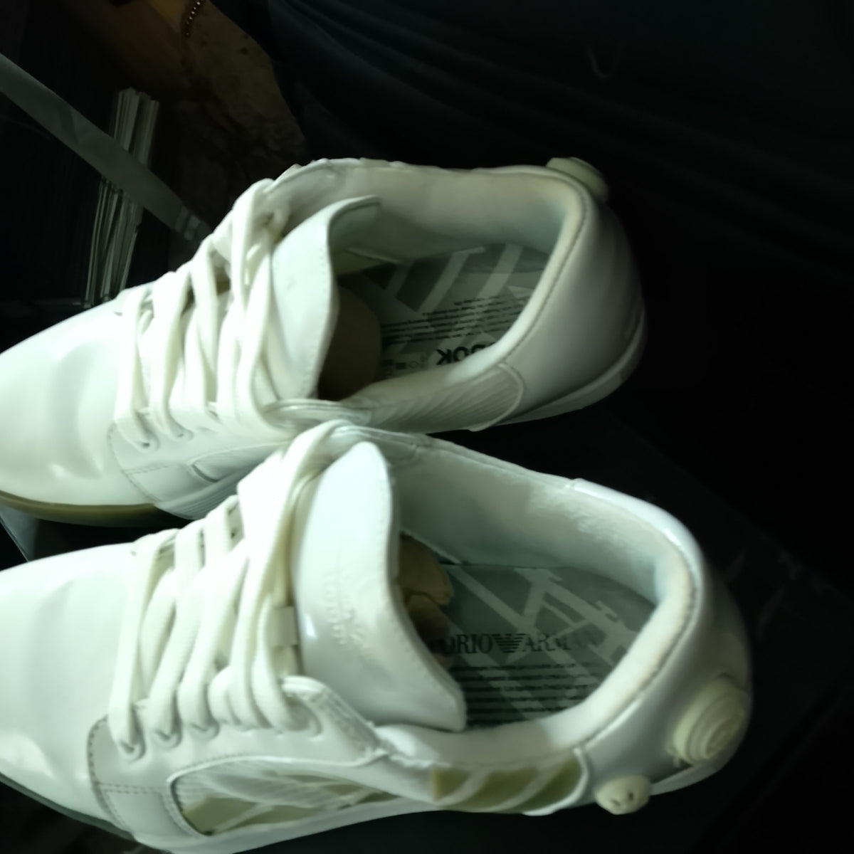 Emporio Armani Reebok pump vintage MID trainers White UK 7.5 vgc pre-worn