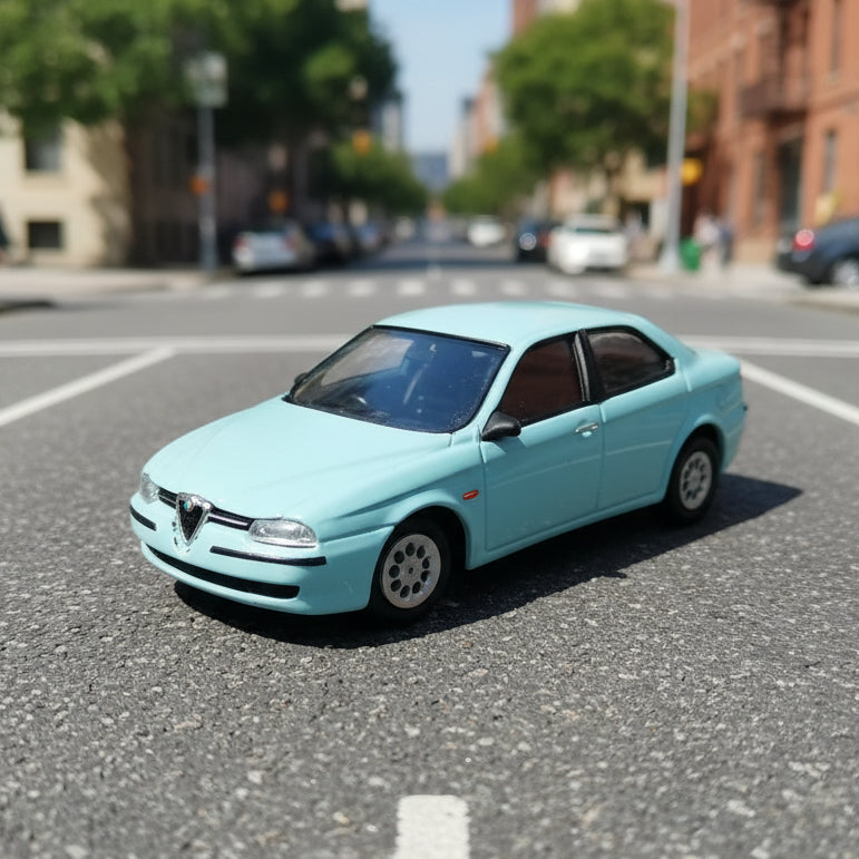 code 3 custom built Burago 1:43 Alfa Romeo 156 extra detail white metal wheels loose vgc