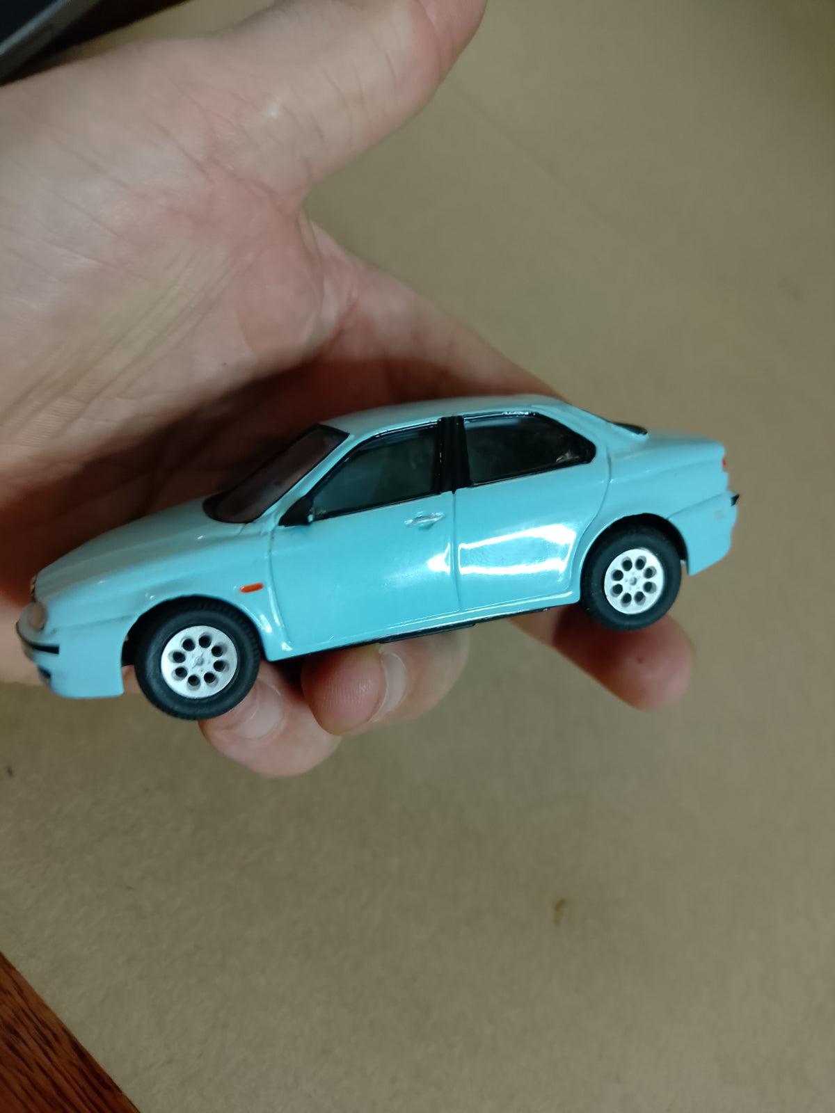 code 3 custom built Burago 1:43 Alfa Romeo 156 extra detail white metal wheels loose vgc