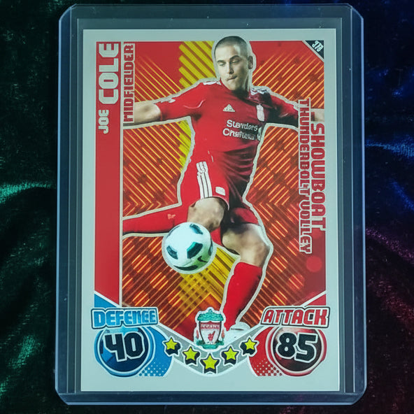 Joe cole 2010 match attax showboat chrome card #370 Liverpool football Excellent sleeved