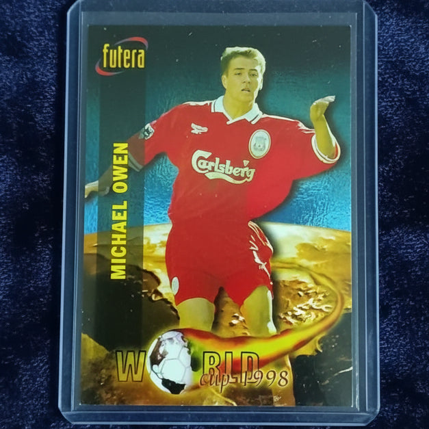 Michael Owen 1998 Futera world cup 1998 #73 Liverpool football good-vgc sleeved