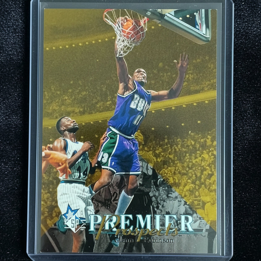 Glenn Robinson 1995 upper-deck sp premier prospect foil #1 Milwaukee Bucks NBA Basketball card fair-good