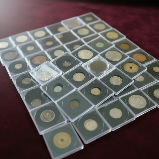 collection of mixed coins in capsules silver roman old etc worth sorting great value