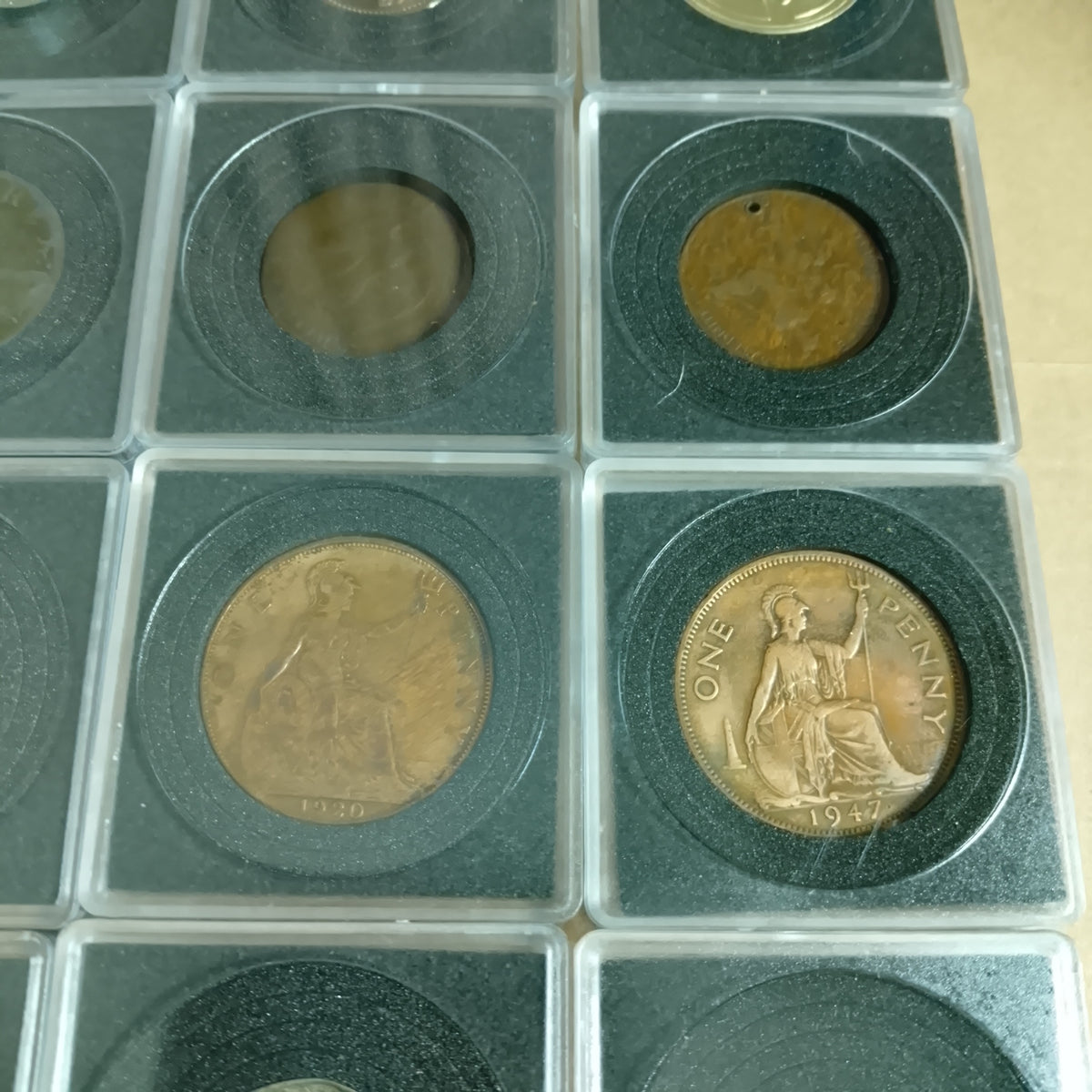 collection of mixed coins in capsules silver roman old etc worth sorting great value