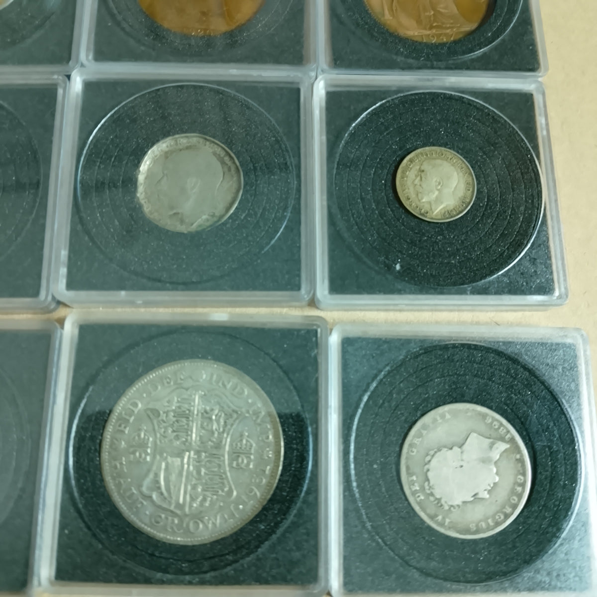 collection of mixed coins in capsules silver roman old etc worth sorting great value