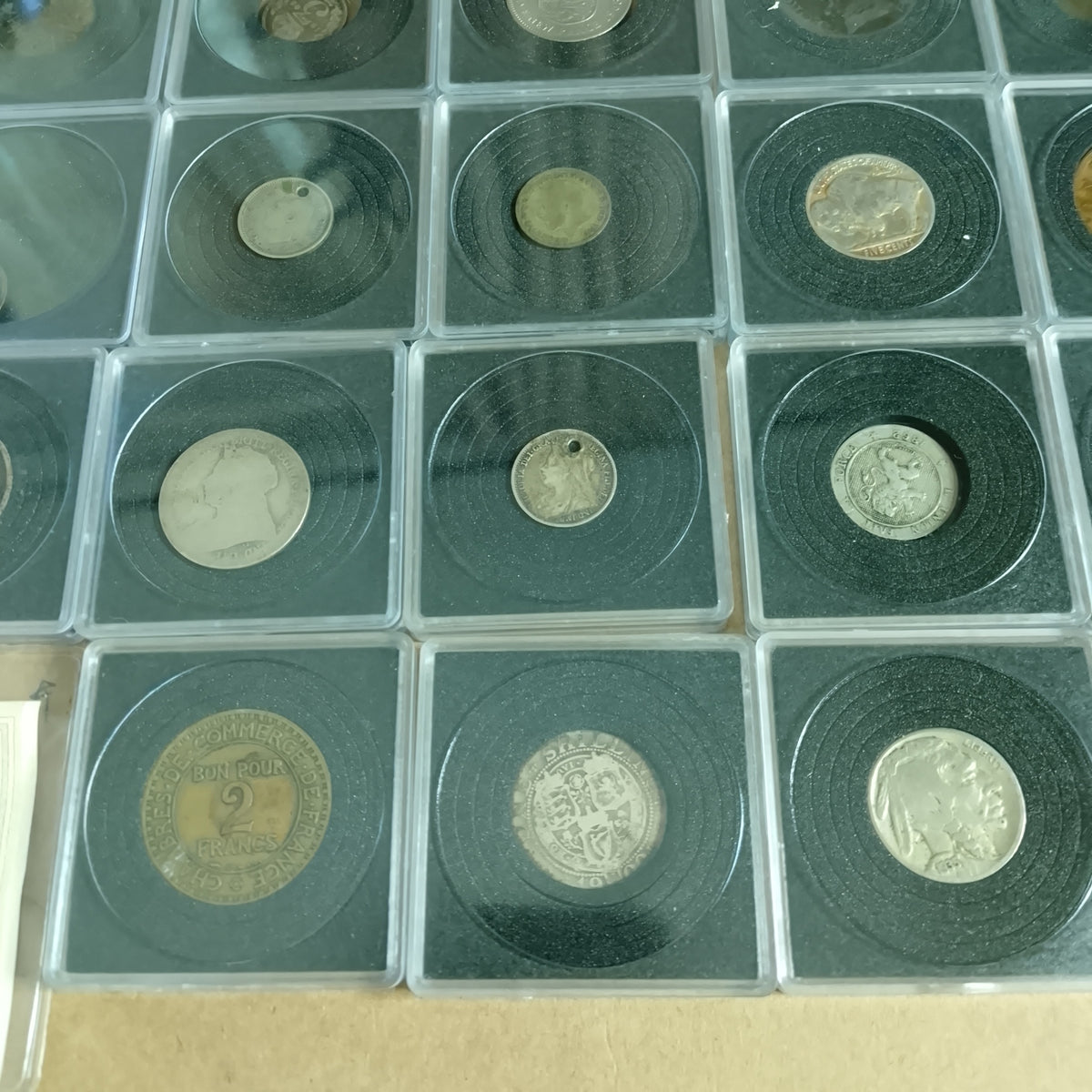collection of mixed coins in capsules silver roman old etc worth sorting great value