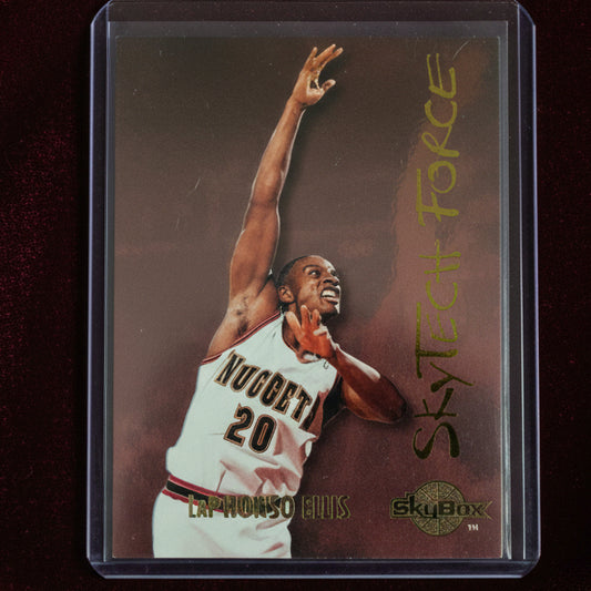 LaPhonso Ellis 1996 Skybox Skytech SF5 NBA Basketball Denver Nuggets very good Sleeved