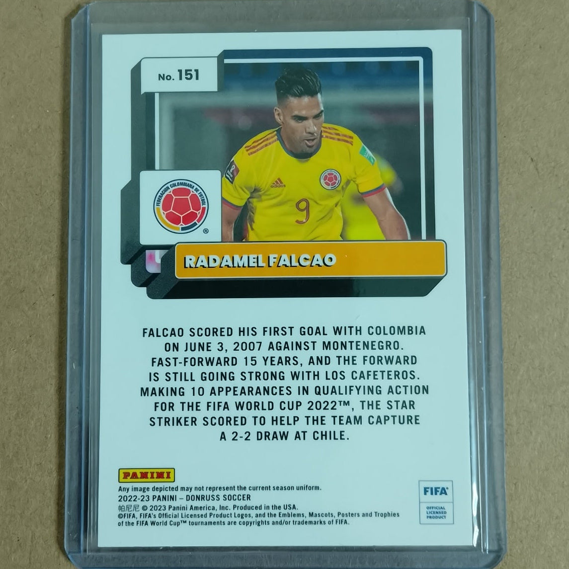 Radamel Falcao 2022-23 Panini Fifa Donruss Optic #11 Columbia n/mint Sleeved