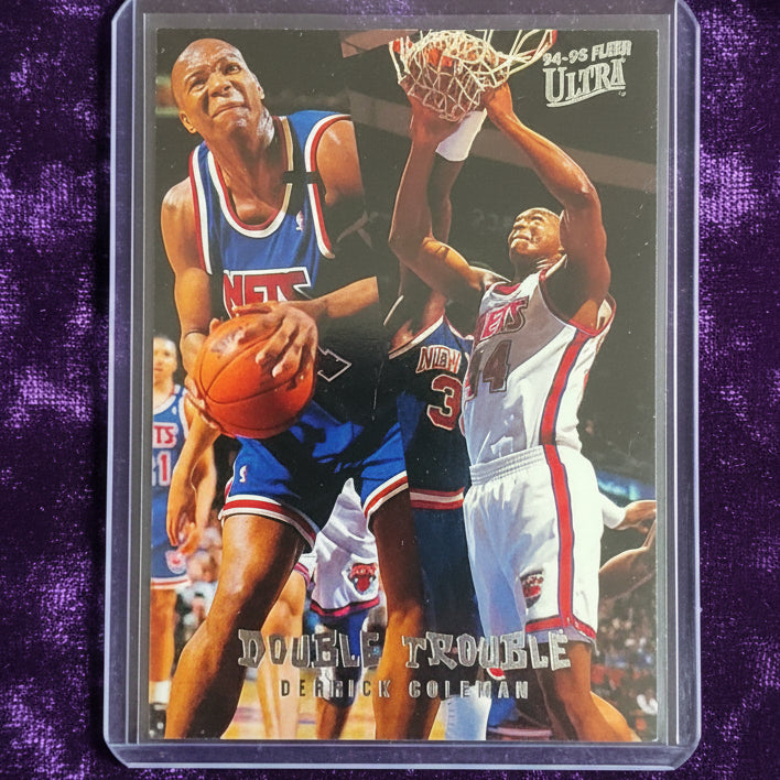Derrick Coleman 1994 Fleer Ultra 94-95 Double Trouble 1 of 10 NBA Basketball New Jersey Nets good +