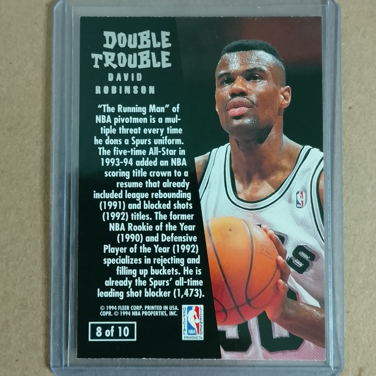 David Robinson 1994 Fleer Ultra 94-95 Double Trouble 8 of 10 NBA Basketball San Antonio Spurs  good +