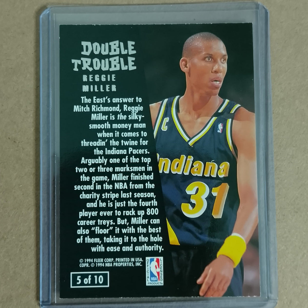 Reggie Miller 1994 Fleer Ultra 94-95 Double Trouble 5 of 10 NBA Basketball Indiana Pacers vgc
