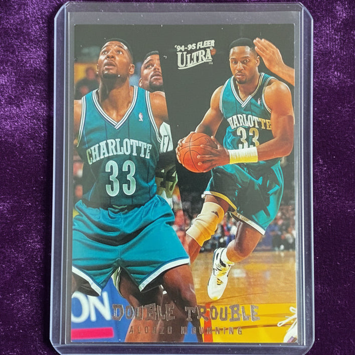 Alonzo Mourning 1994 Fleer Ultra 94-95 Double Trouble 6 of 10 NBA Basketball Charlotte Hornets vgc