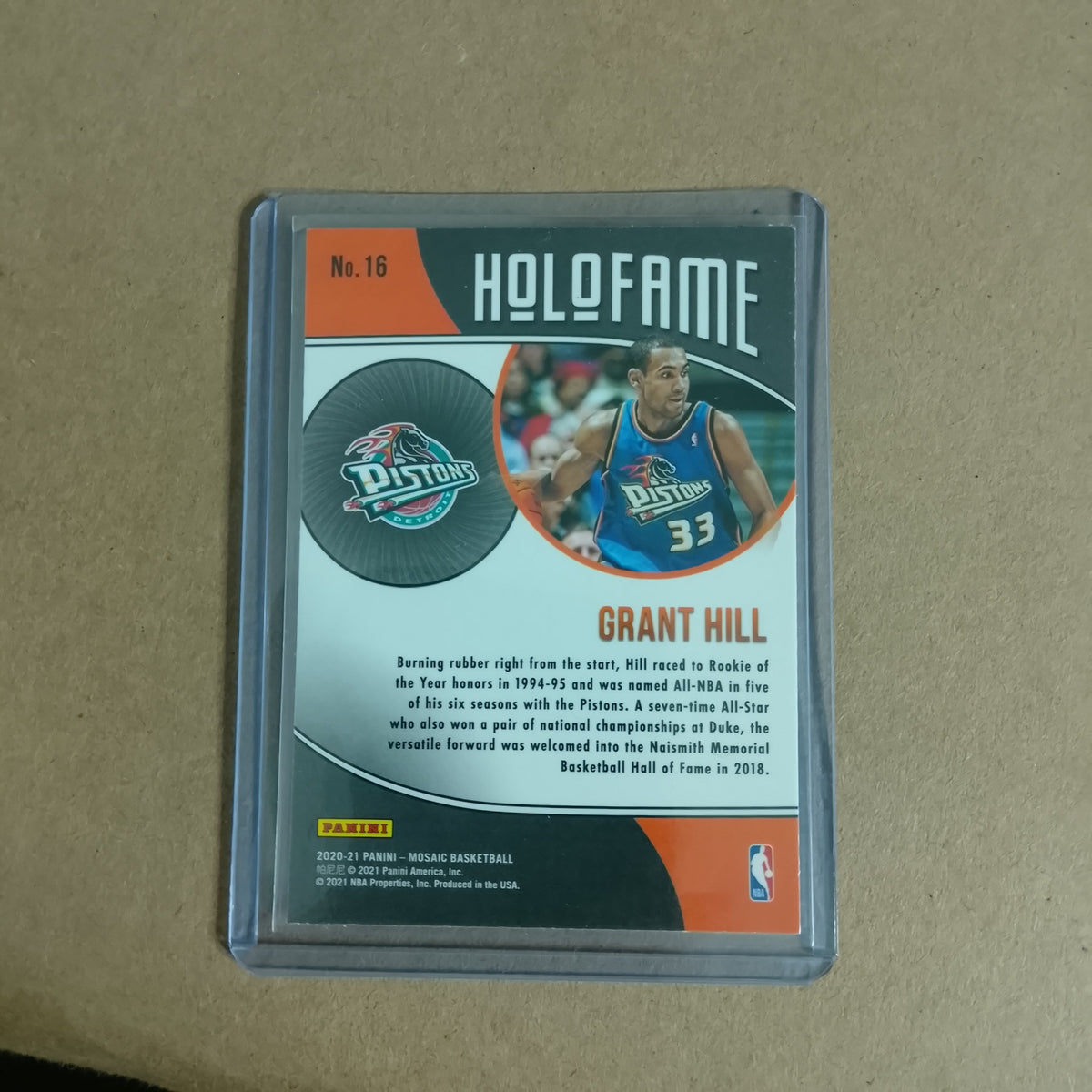 Grant Hill 2020-21 Panini Mosaic Holo fame #16 NBA Basketball Detroit Pistons excellent