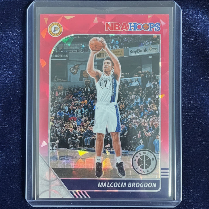 Malcolm Brogdon 2019-20 Panini Hoops premium stock cracked ice rwb #104 NBA Basketball indiana pacers excellent