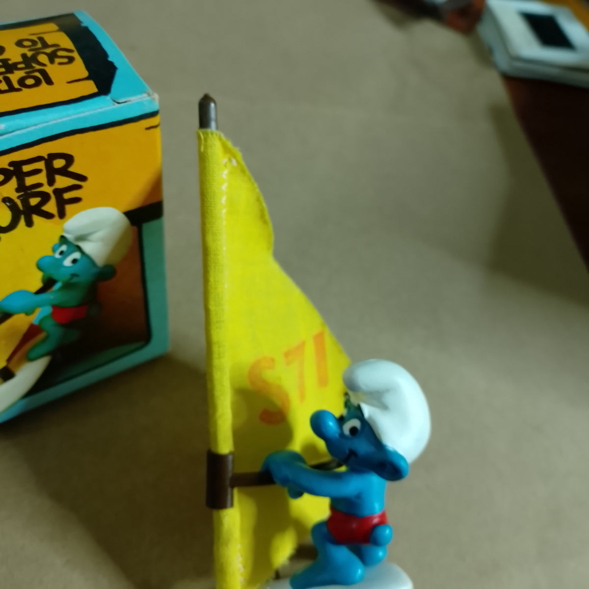 1980 Peyo Super Smurf Schleich Smurfs super windsmurfer windsurfer vgc boxed