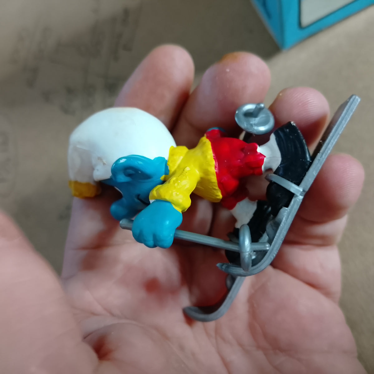 1980 Peyo Super Smurf Schleich Smurfs super Ski-ing skier vgc boxed