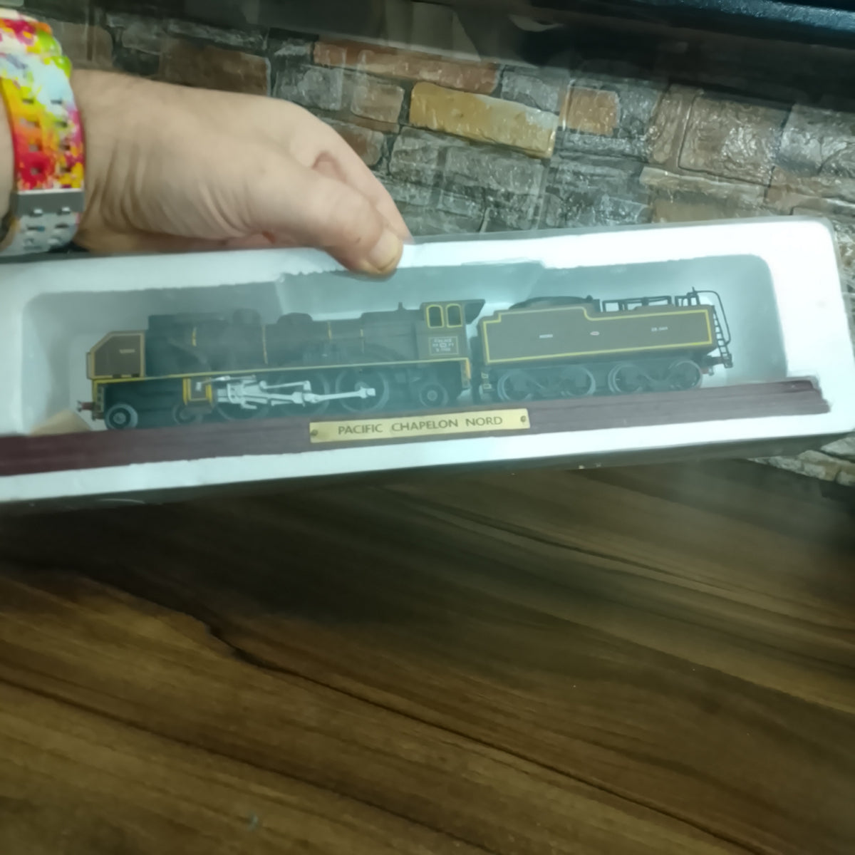 Atlas editions 00 guage Pacific Chapelon Nord steam locomotive static model on plinth