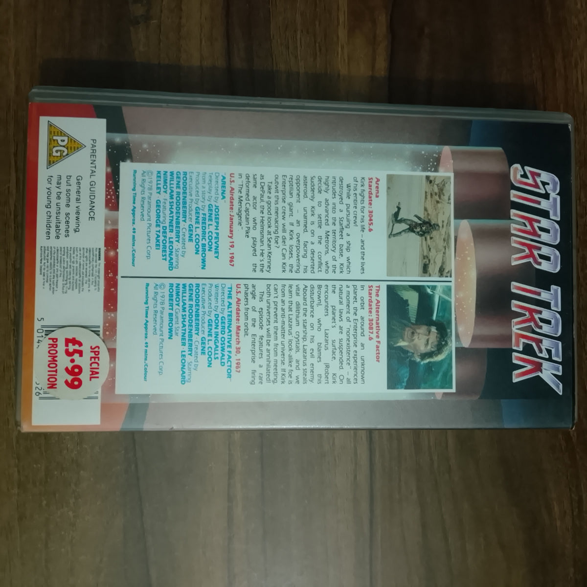 Star Trek CIC Video VHS Cassette episodes 19 & 20 Arena, The alternative factor retro film TV PG