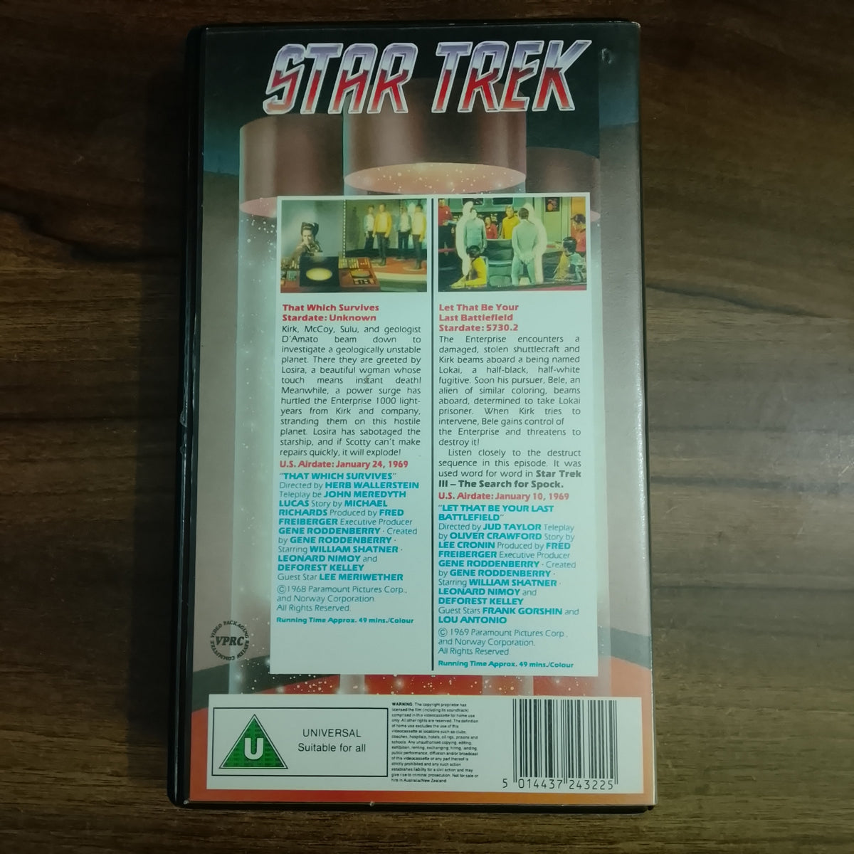 Star Trek Original tv series Video VHS Cassette Episodes 69-70 that which survives retro film TV U