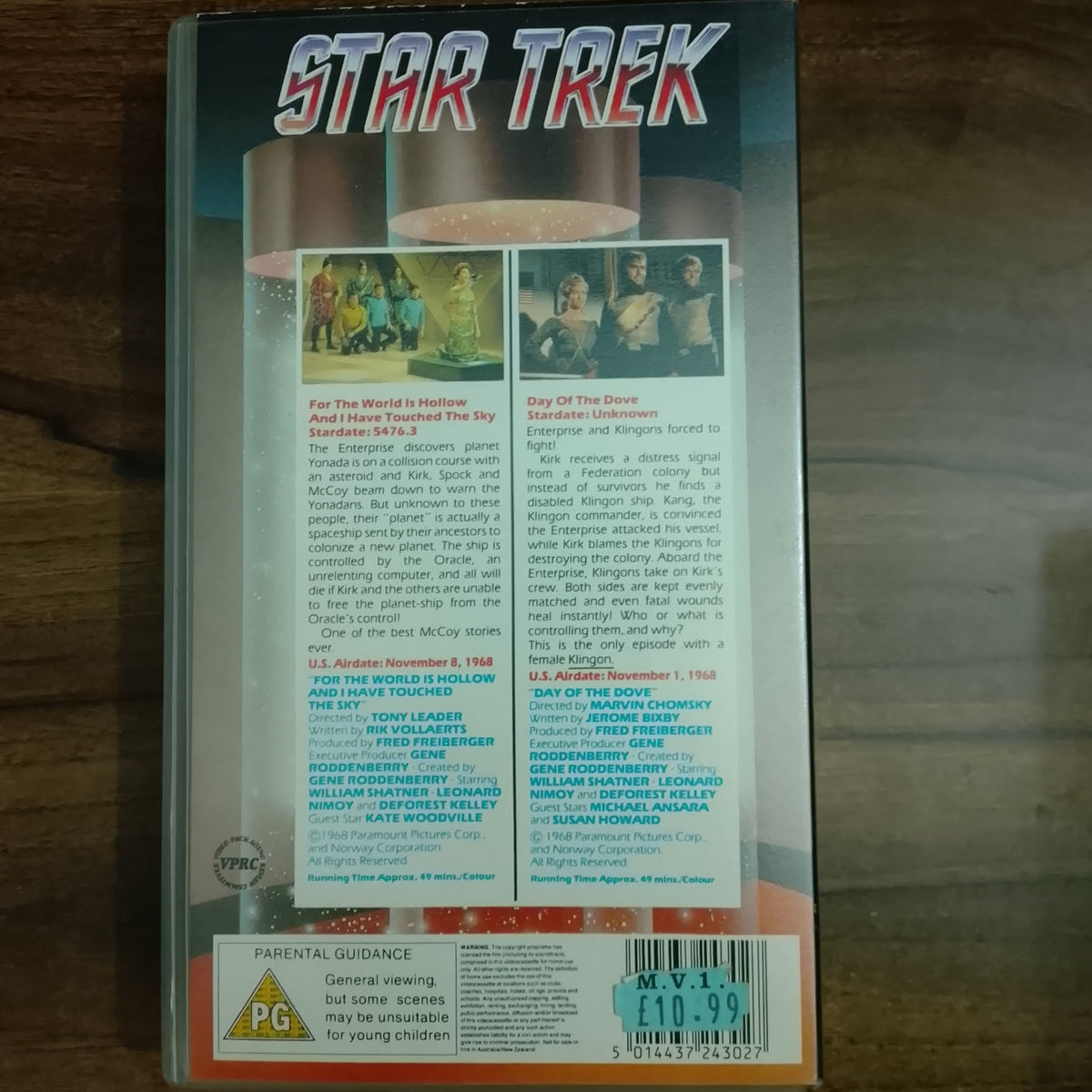 Star Trek CIC Video VHS Cassette episodes 65 & 66 day of the dove retro film TV PG