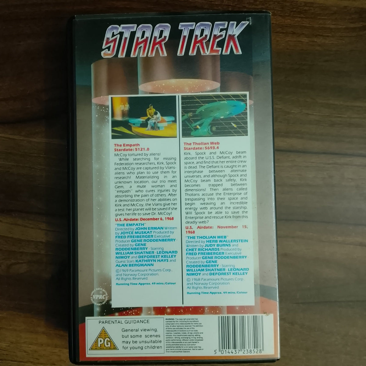Star Trek CIC Video VHS Cassette episodes 63 & 64 The Empath  retro film TV PG