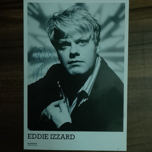 Eddie Izzard hand signed Agency publicity photograph card nice early example 