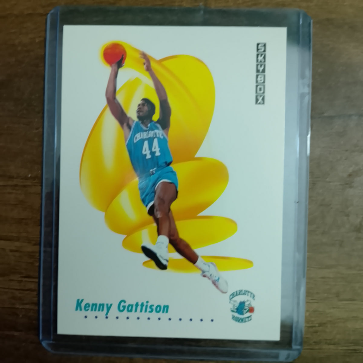 Kenny Gattison 1991 Skybox #26 NBA Basketball card Charlotte Hornets excellent + sleeved