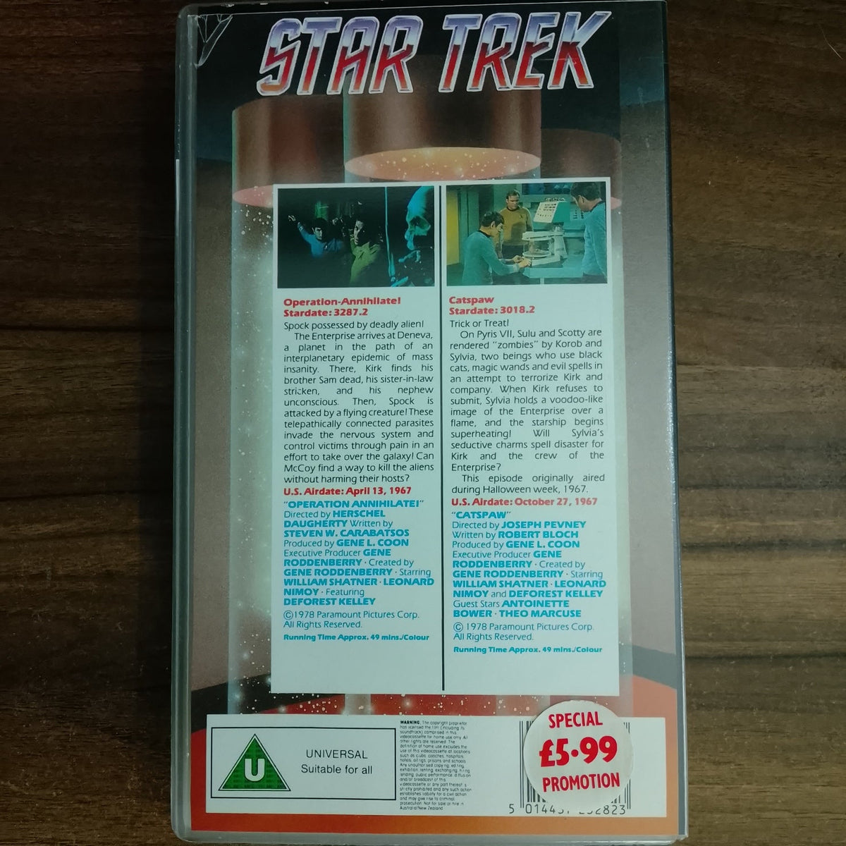 Star Trek CIC Video VHS Cassette episodes 29 & 30 Operation Annihilate retro film TV U