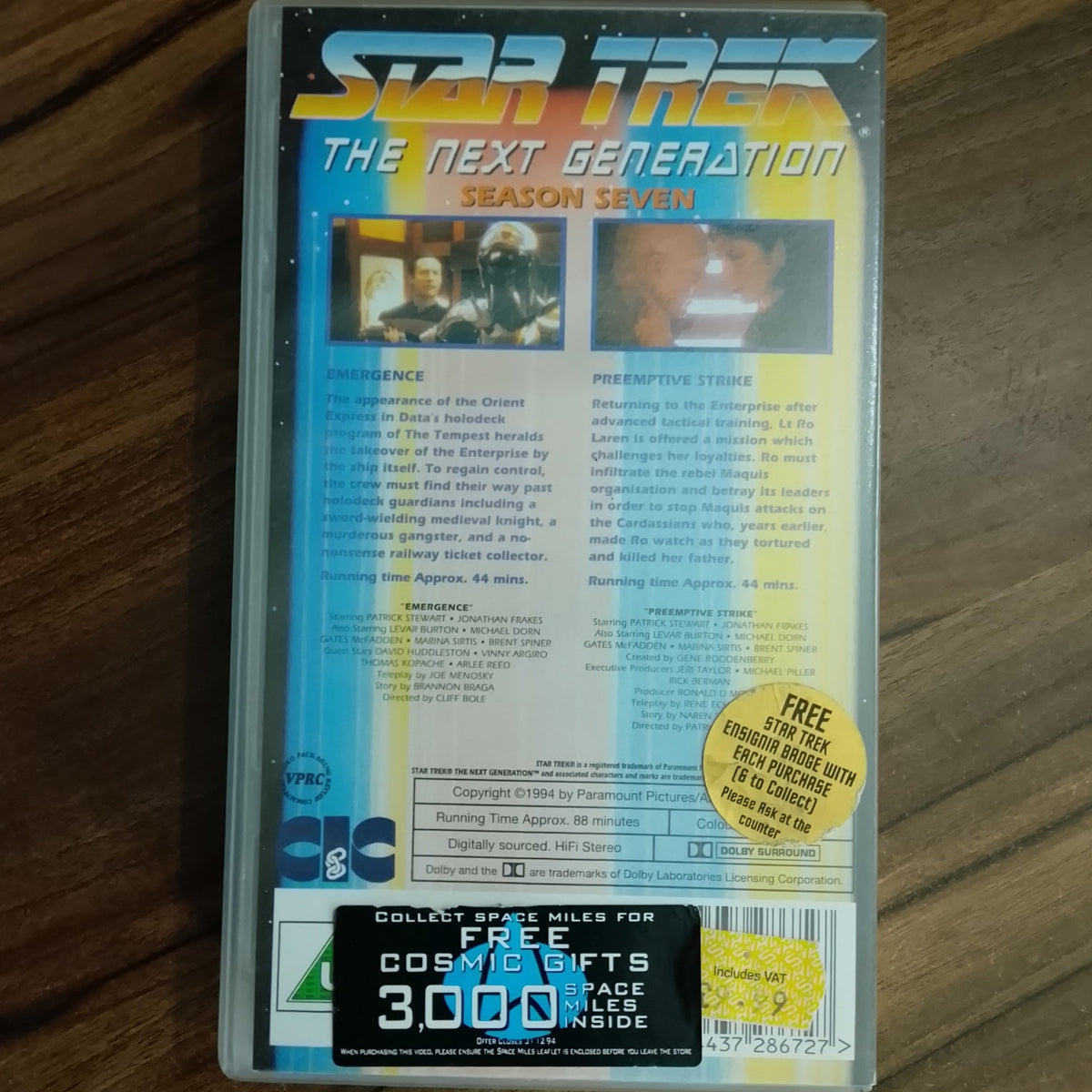 Star Trek Deep Space Nine Video VHS Cassette Vol 2 Past Prologue a man alone retro film TV PG