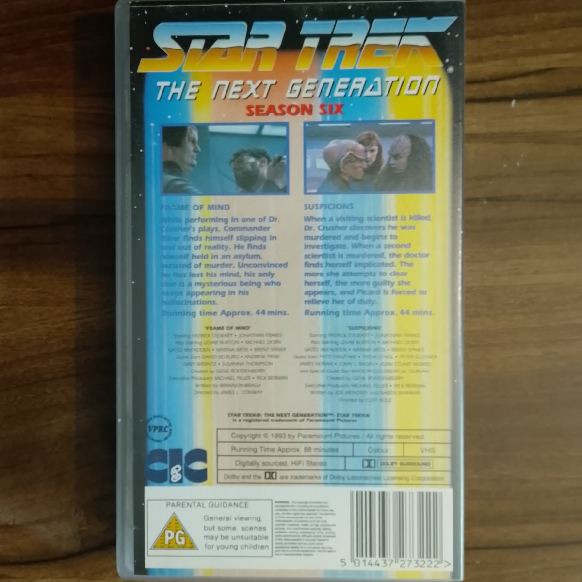 Star Trek The Next Generation TV Series Video VHS Cassette 74 Frame of Mind retro film TV PG