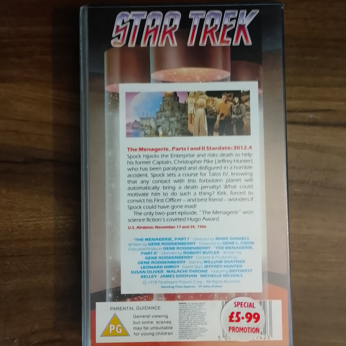 Star Trek The Original tv series CIC Video VHS Cassette episode 16 The Menagerie retro film TV PG