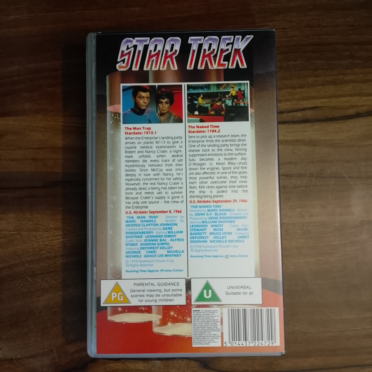 Star Trek The Original TV Series Video VHS Cassette Episodes 6 & 7 The Man Trapretro film TV PG