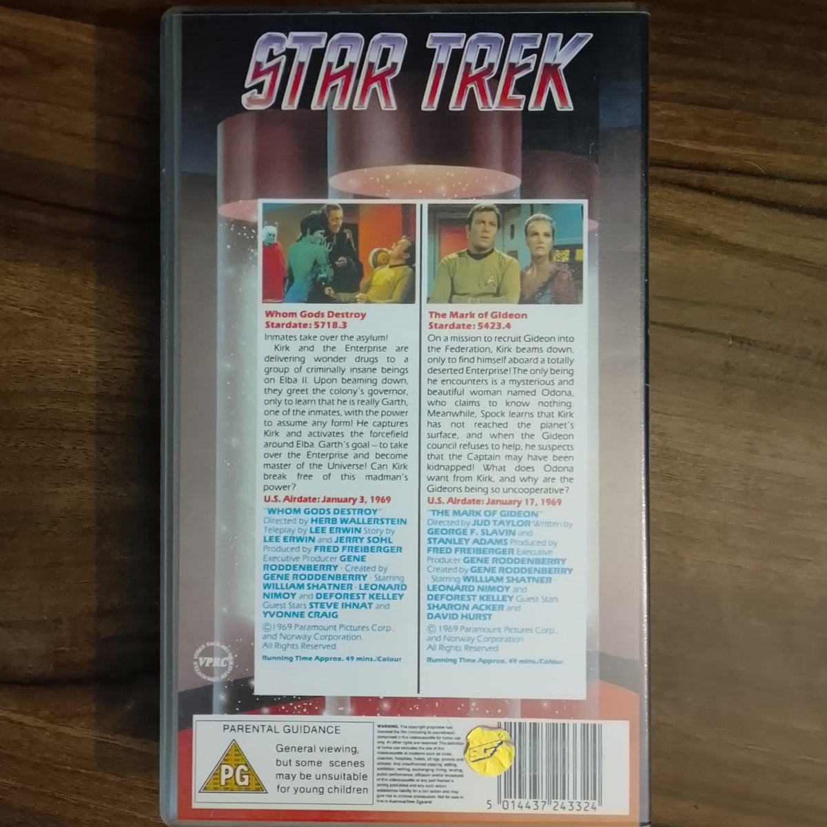 Star Trek The Original TV Series Video VHS Cassette Episodes 73 & 74 The Lights of Zetar retro film TV PG