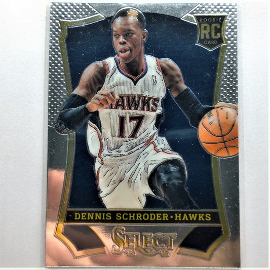 Dennis Schroder Panini Select NBA Basketball #164 Rookie-Karte Atlanta Hawks, neuwertig bedruckt