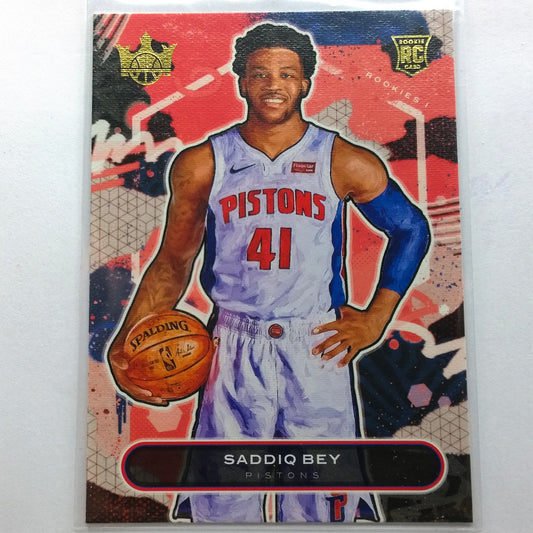 Saddiq Bey 2020-21 Panini Court Kings NBA Basketball #73 Rookie-Karte Detroit Pistons Sammelkarte in Minthülle