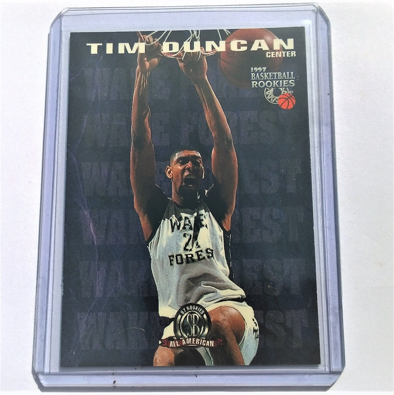 Tim Duncan 1997 The Scoreboard Basketball Rookies #62 Wake Forest San Antonio Spurs Rookie vgc ärmellos