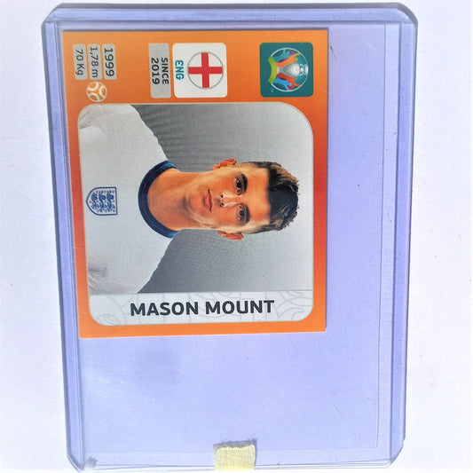 Mason Mount Panini 2020 Euro Soccer #415 England Orangefarbener Aufkleber mit mintfarbenen Ärmeln