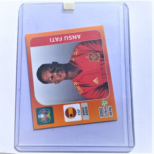 Ansu Fati Panini Euro 2020 Soccer football sticker orange #529 Spain rookie Mint Sleeved