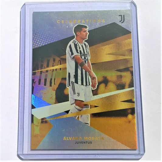 Alvaro Morata  2021 Topps Juventus collection #39 Celebrations refractor insert 051/275 mint sleeved