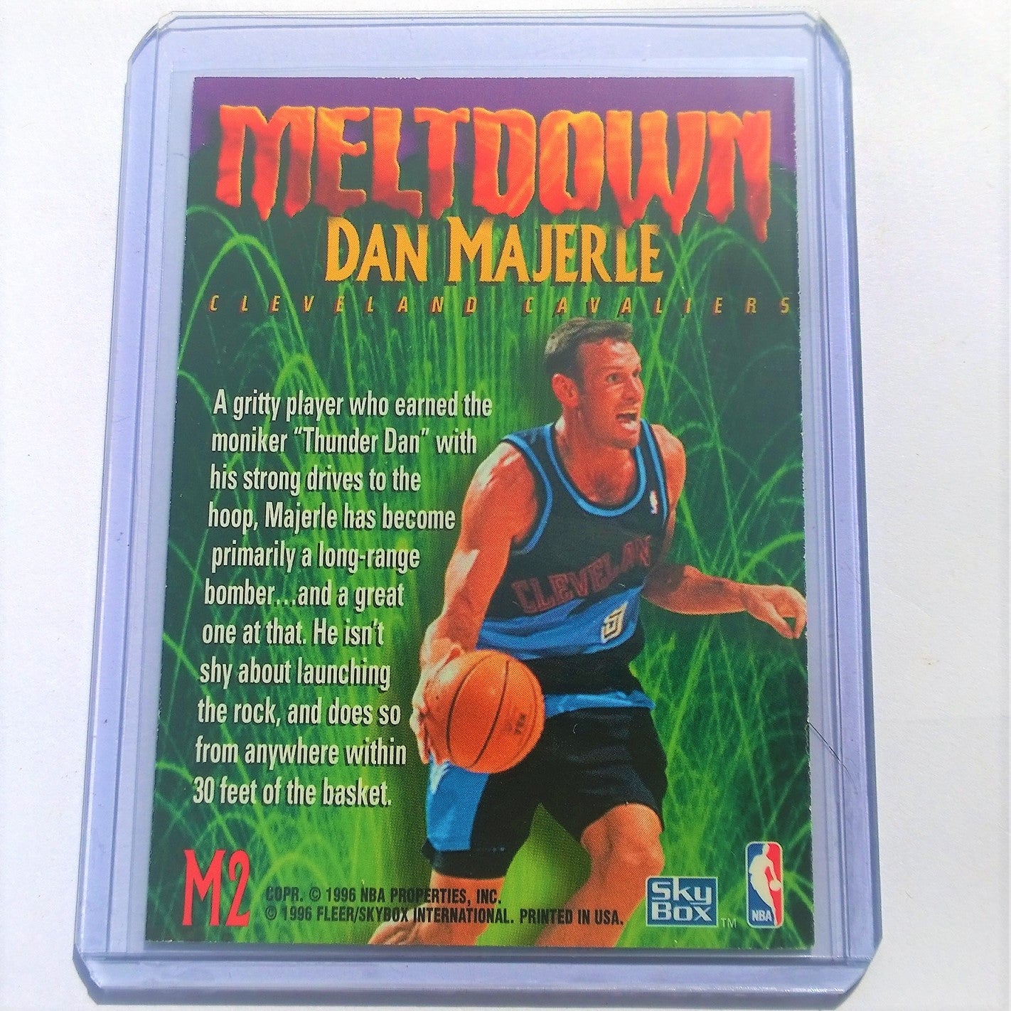 Dan Marerle 1996 Skybox NBA Basketball M2 Meltdown RARE  Foil Insert Cleveland Cavaliers trading card vgc cased sleeved