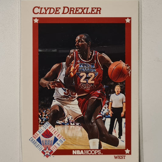 Clyde Drexler 1991 NBA Hoops All-Star #262 NBA Basketball Portland Trail Blazers very good