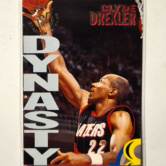 Clyde Drexler 1994 Topps Stadium Club Dynasty insert 8A NBA Basketball Portland Trail Blazers Excellent