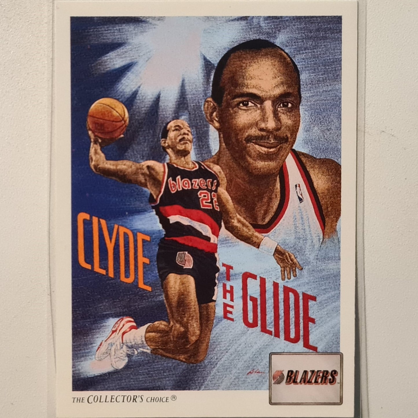 Clyde Drexler 1991 Upper-Deck Illustrated card #98 NBA Basketball Portland Trail Blazers excellent