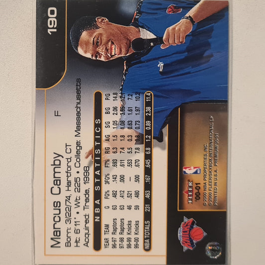 Marcus Camby 2000 Fleer premium 00-01 #190 NBA Basketball Toronto Raptors Excellent