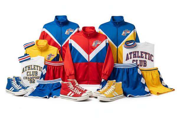 retro sportwear white background